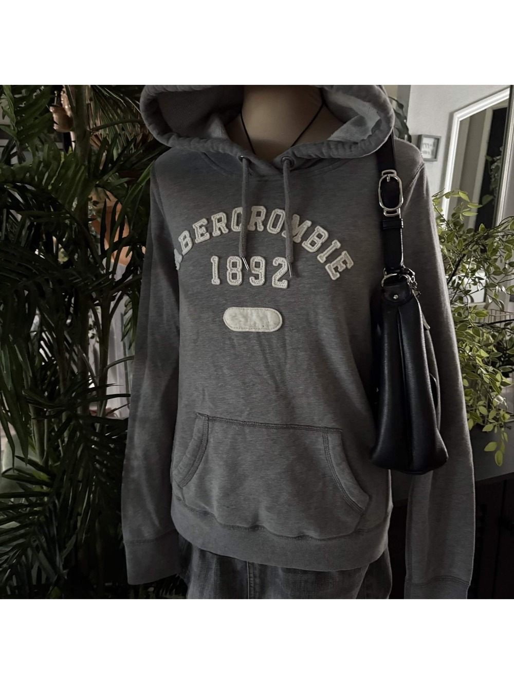 y2k abercrombie grey pullover hoodie